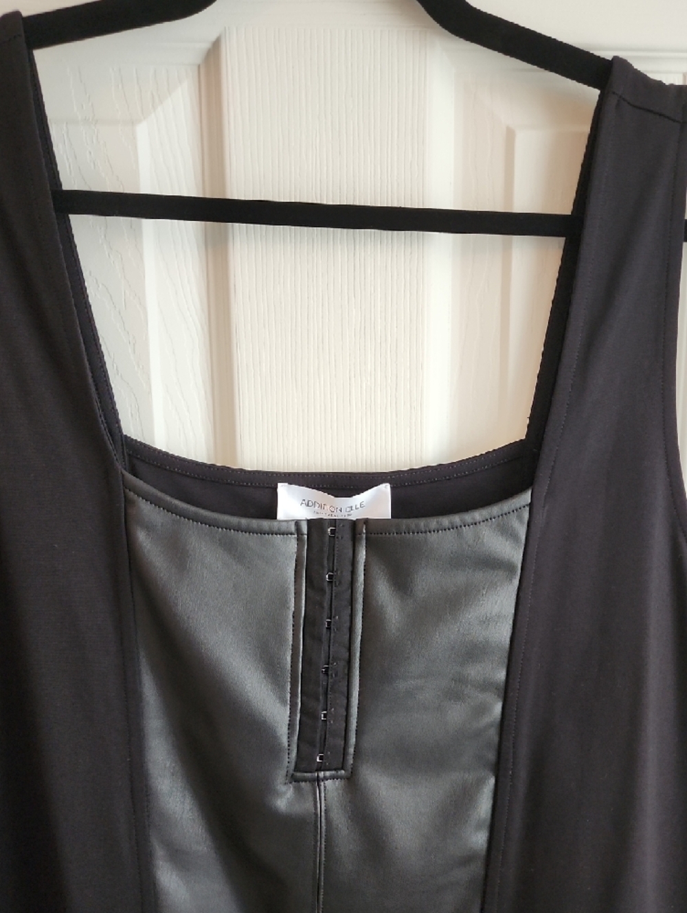 Addition Elle Black Faux-Leather Panel Tank Top 3XL - Picture 2 of 8